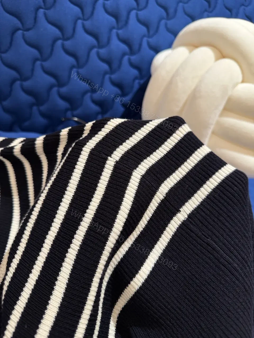 View 7 of Chic Striped Knit Dress: Luxe Everyday, Sculpted Fit