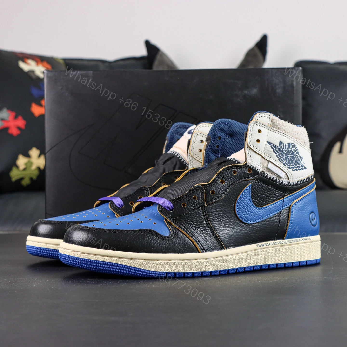 Fragment Union Air Jordan 1 Sport Royal 2026 Reps — view 1