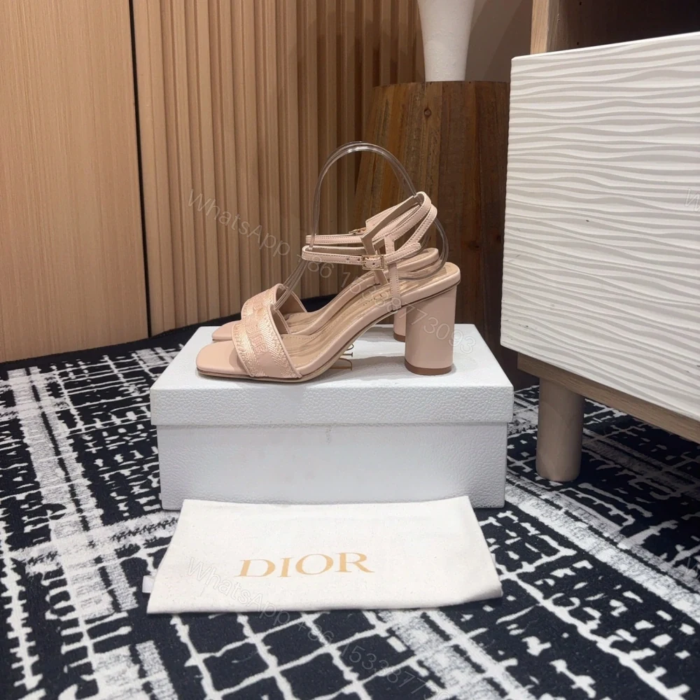 View 2 of 高仿Dior*Dway系列KDQ895一字高跟刺繡涼鞋裸色免檢版