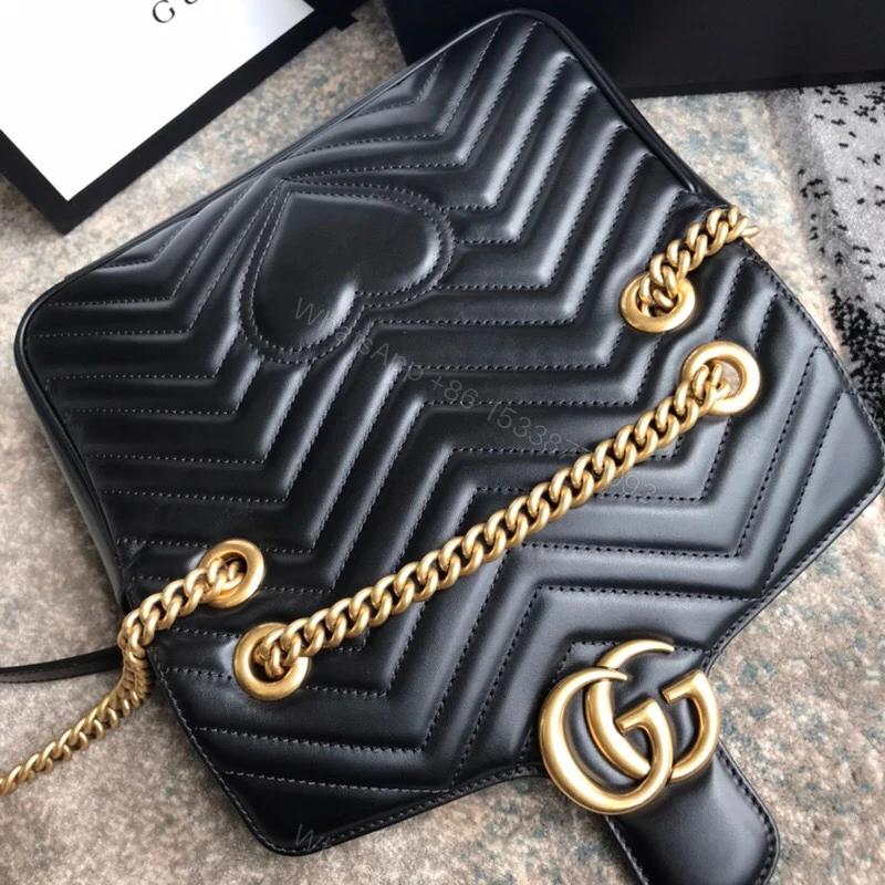 View 4 of Gucci GG Marmont Matelassé Mini Bag Black 22Cm