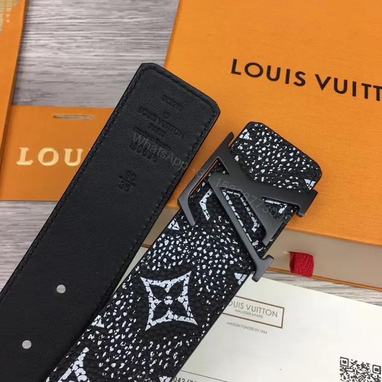 View 6 of Louis Vuitton Monogram Textured Belt - Signature Hardware