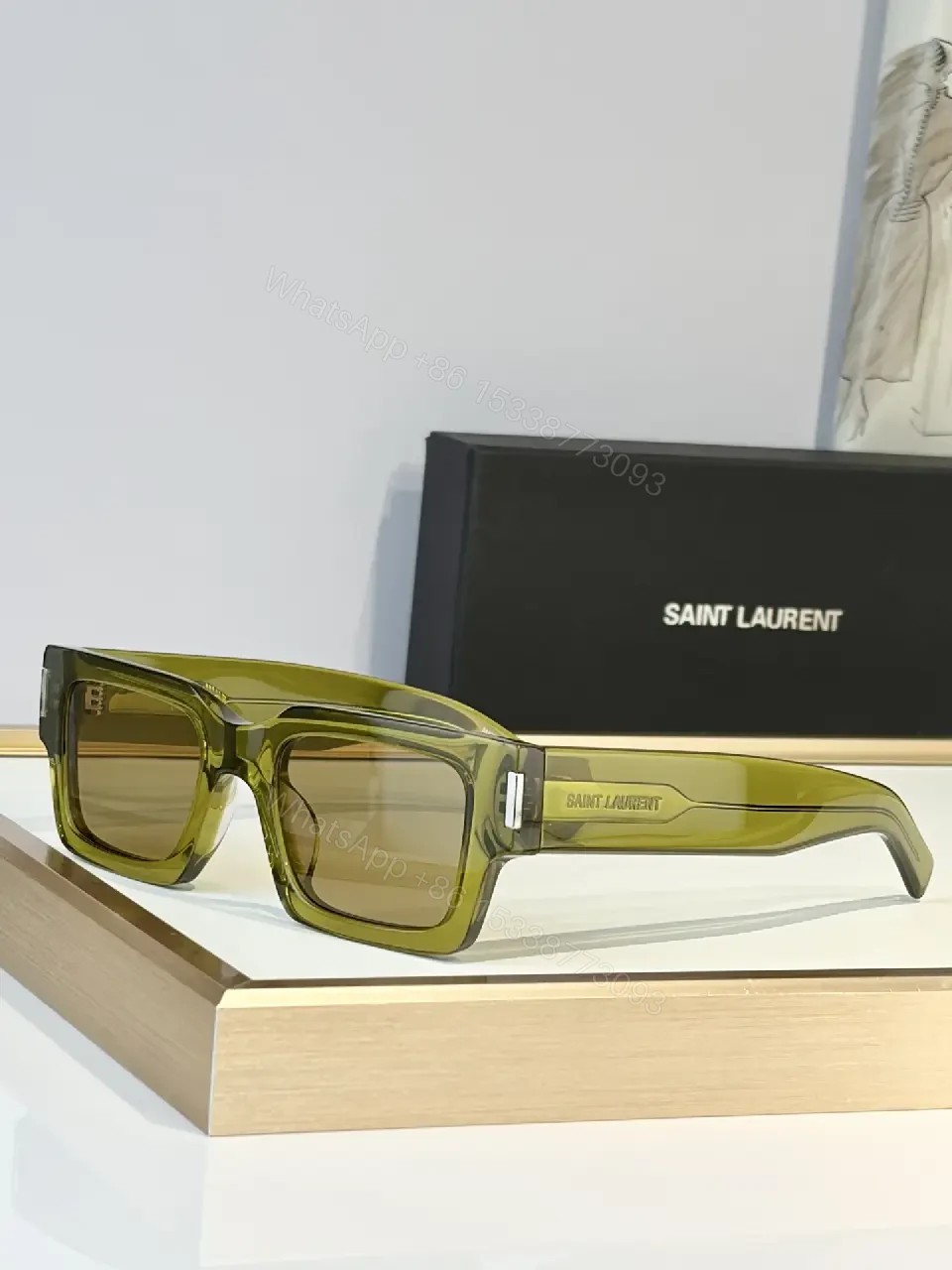 View 2 of Bold Geometry Acetate Sunglasses with Luxe Details