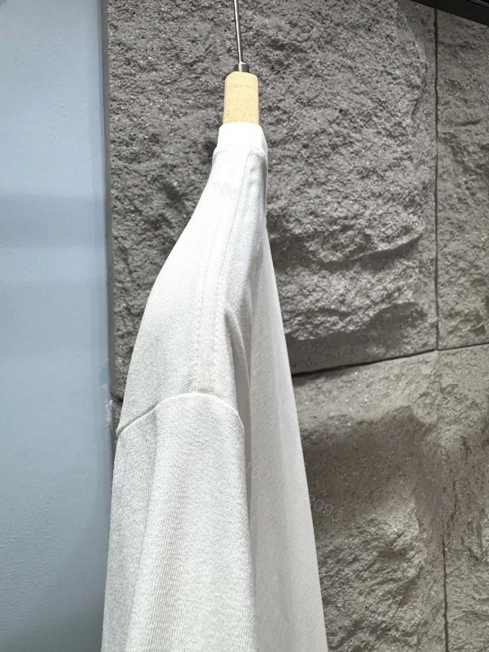 View 8 of Soft-White Cotton Tee with Embroidered Daisy Accent, Relaxed Fit