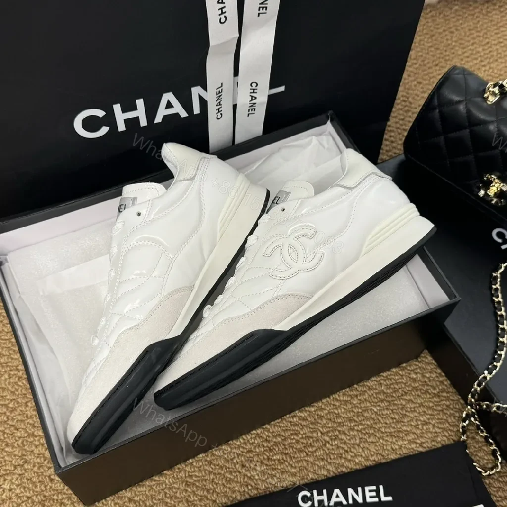 View 2 of White Quilted Leather Sneakers: Timeless Luxury Minimalist Comfort