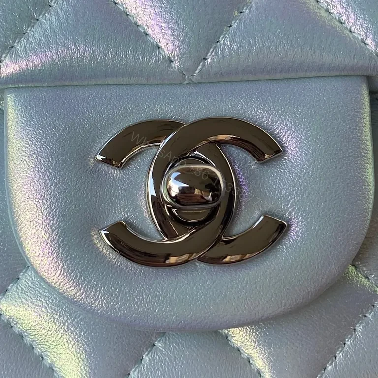 View 7 of Iridescent Quilted Chain Shoulder Bag - Modern Luxury, Everyday Versatility