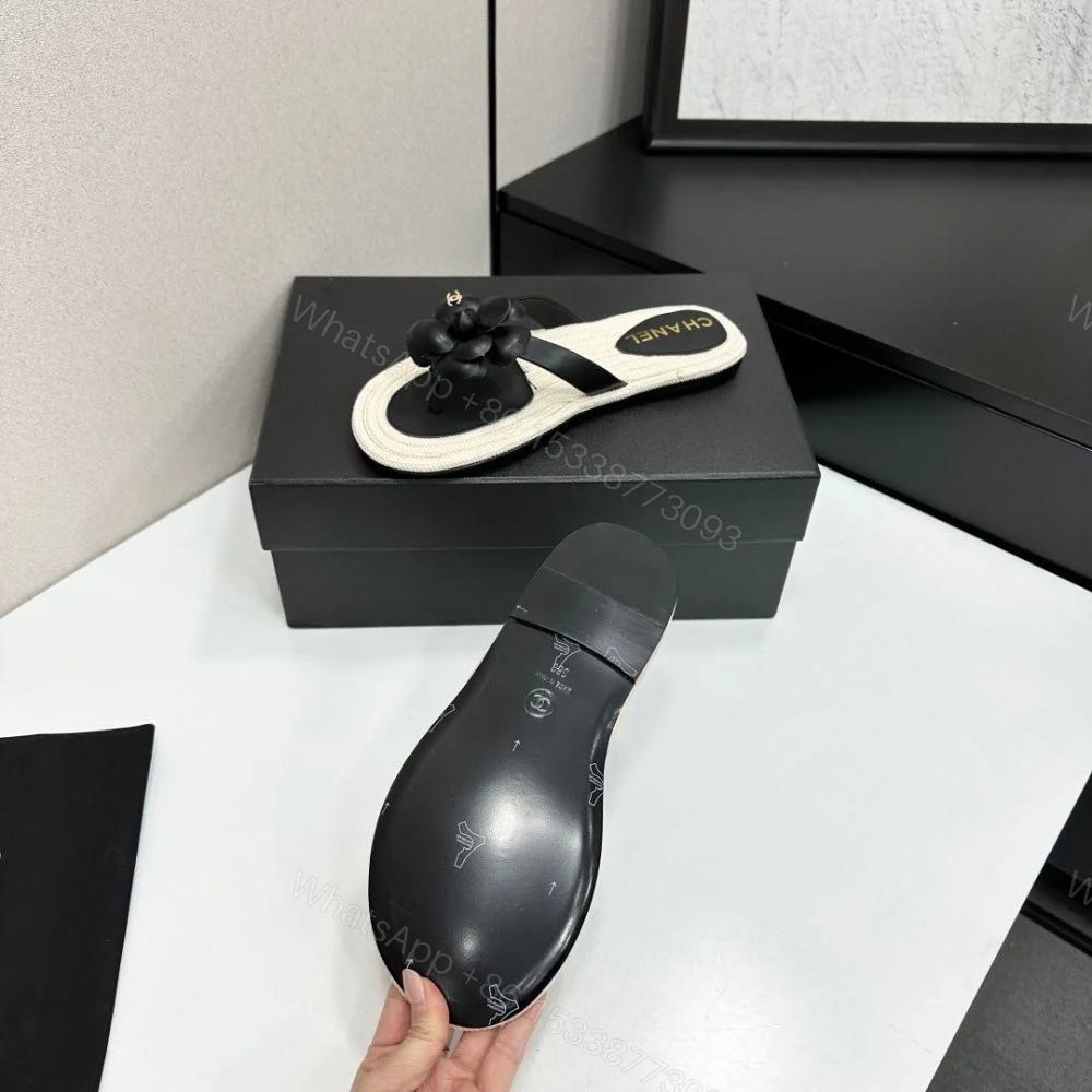 View 9 of Chanel Thong With Camellia Black