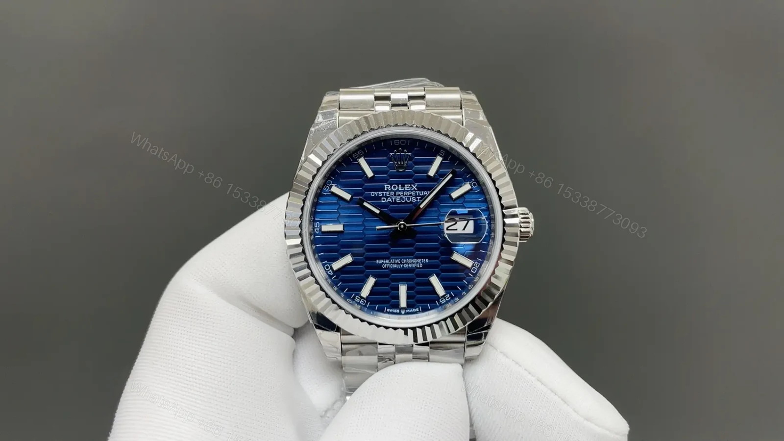 Rolex Datejust 36 126234 Blue Dial Fluted Bezel Jubilee Bracelet Watch 126234-0017 — view 1
