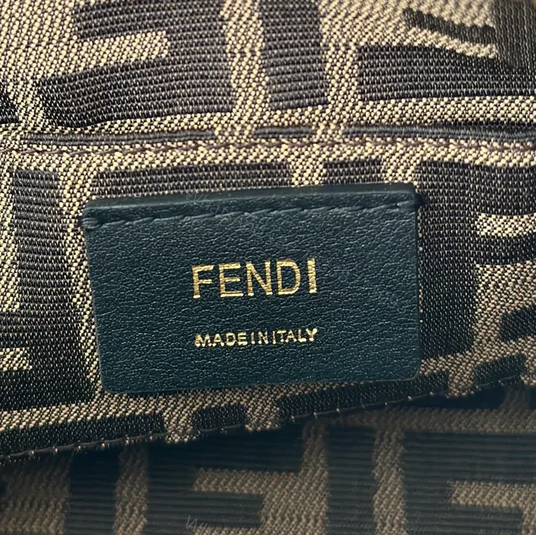 View 6 of Compact Luxe Handbag: Fendi-Embossed Leather, Tortoishell Handles