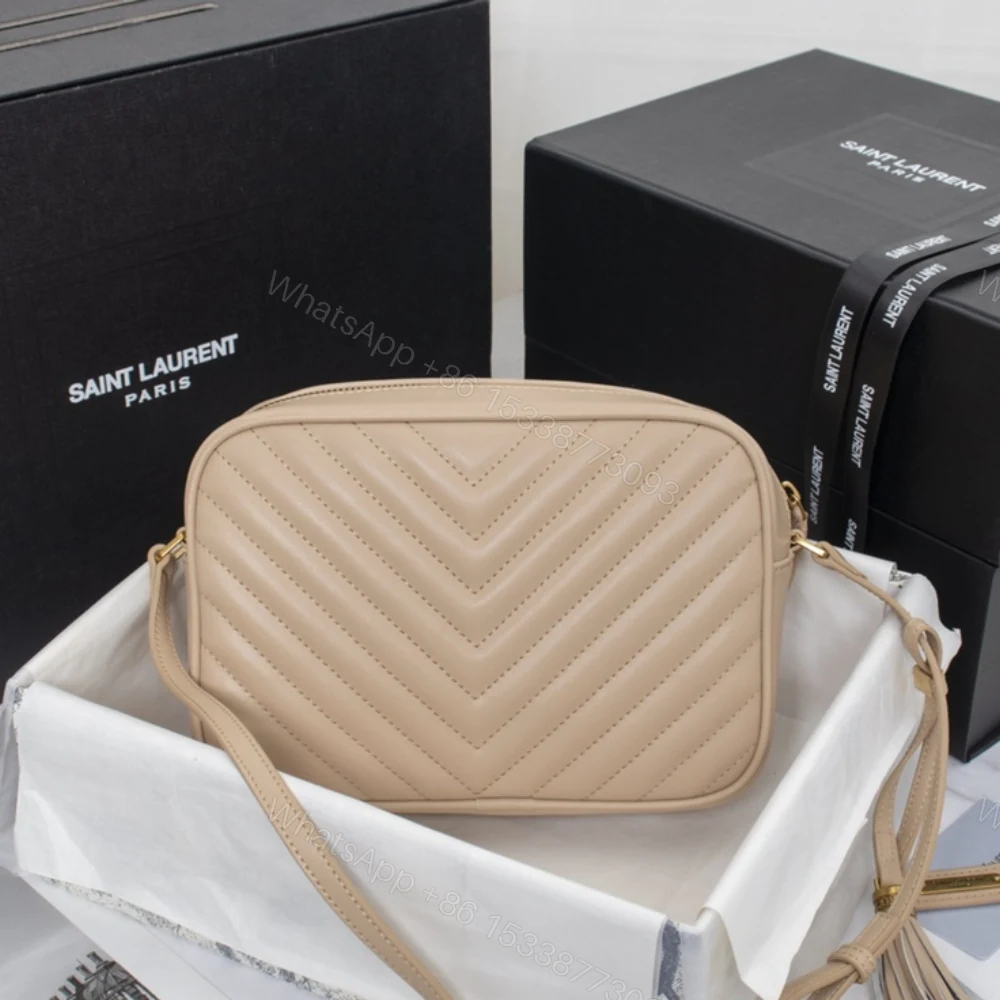 View 4 of Saint Laurent Lou Camera Bag In Quilted Beige 23Cm 612544DV7072721