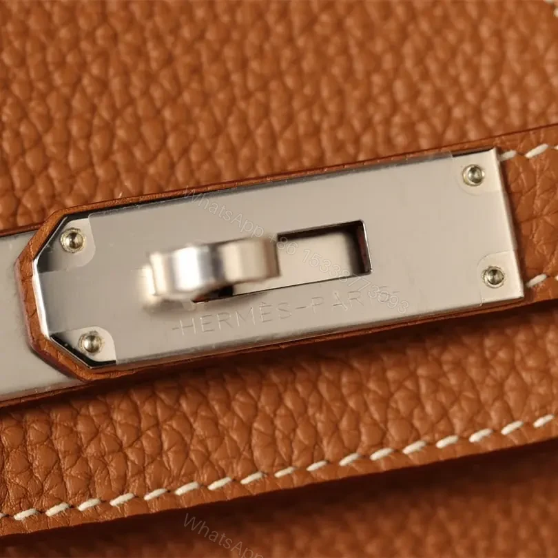 View 10 of 高仿Hermes*Birkin30金棕色銀扣免檢版