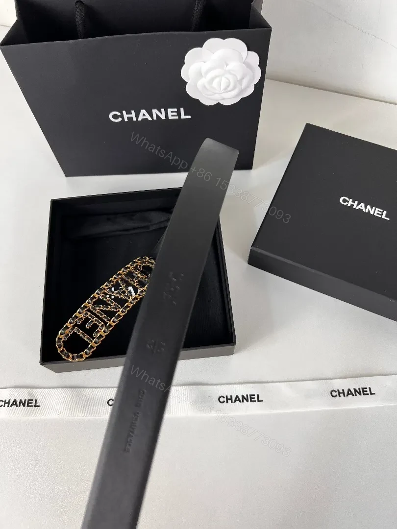 View 5 of Gold-Chain Leather Belt: Modern Luxury, Unisex Style