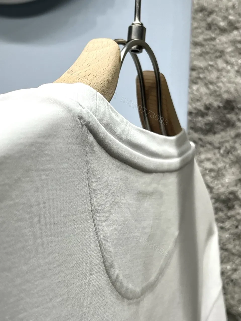 View 6 of White Cotton Tee with Pocket Zip-Detail, Modern Luxury Top