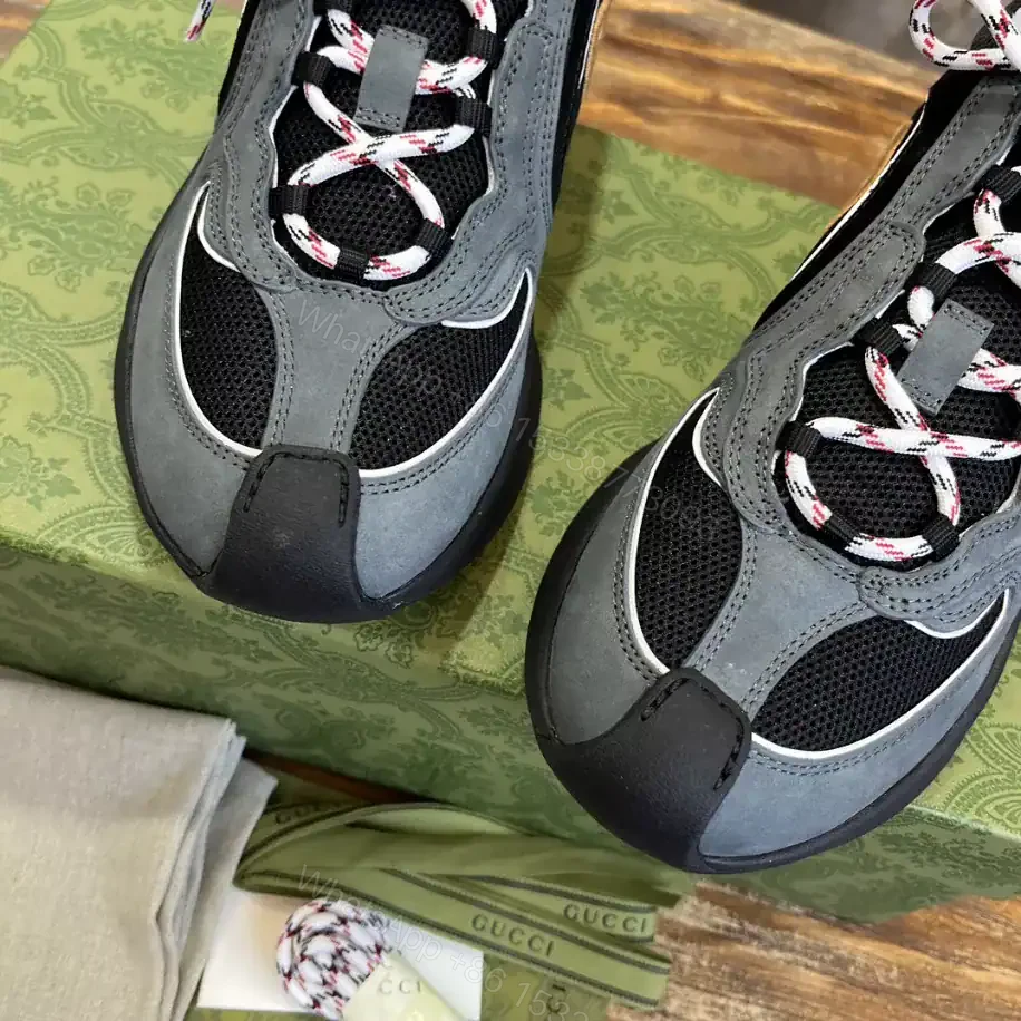 View 4 of GUCCI RUN TRAINER SNEAKERS IN BLACK AND GREY – GC159