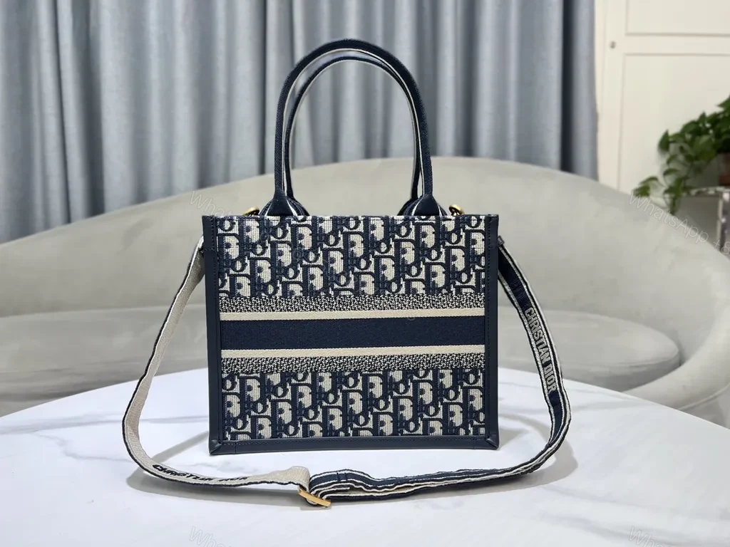 View 3 of Structured Satchel: Dior Pattern + Signature Stripe Bag