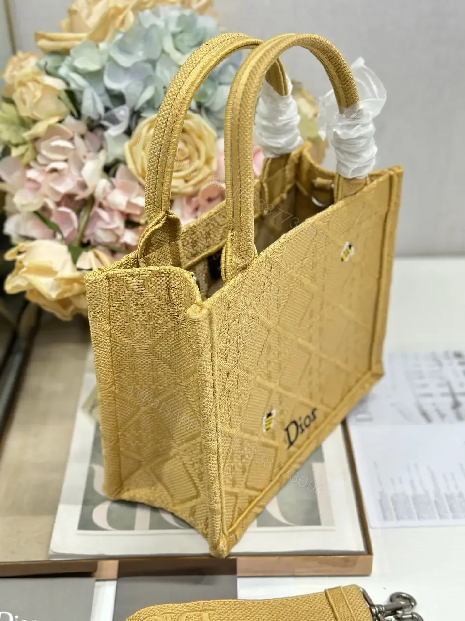 View 2 of Gold Quilted Mini Bag: Structured Luxury Carryall