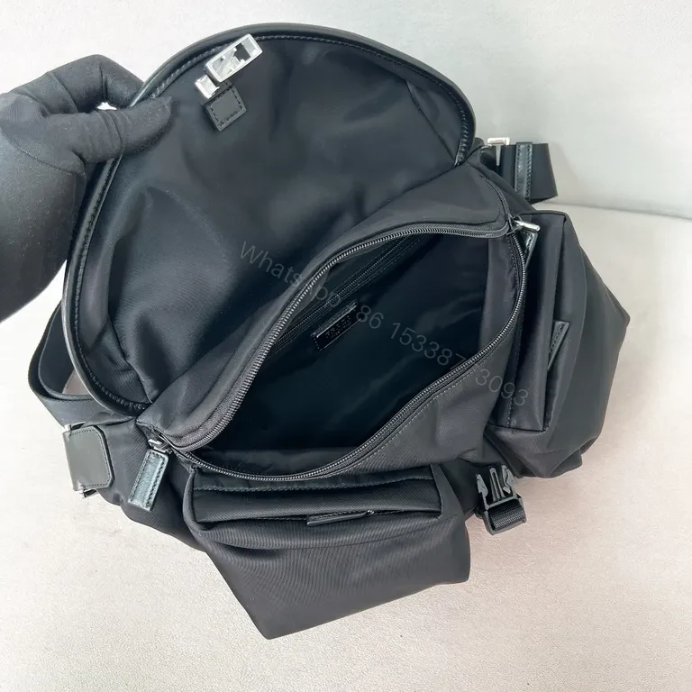 View 5 of Compact Luxury Crossbody: Pristine Black Nylon with Prada Accents