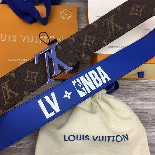 View 7 of LOUIS VUITTON X NBA 3 STEPS 40MM REVERSIBLE MONOGRAM CANVAS BELT – B82
