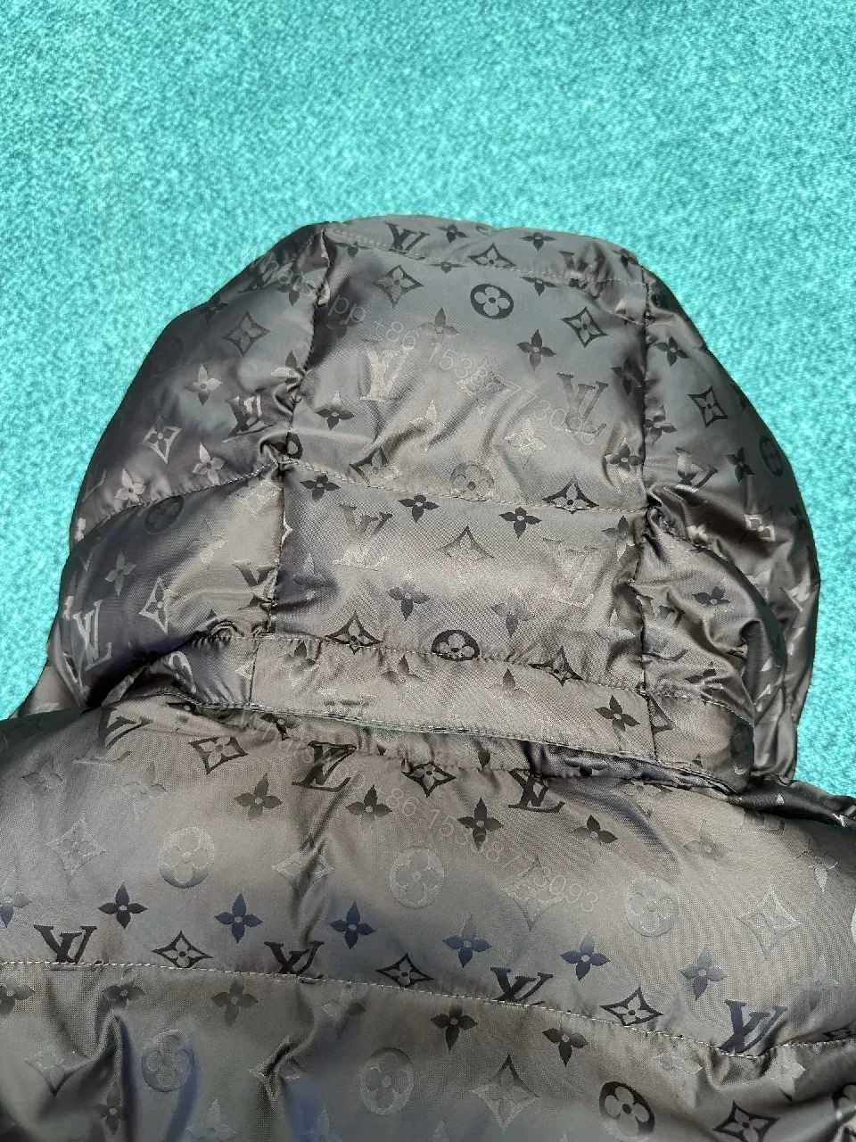 View 10 of Lux Quilted Down Parka: Monogram Patterned Urban Warmth