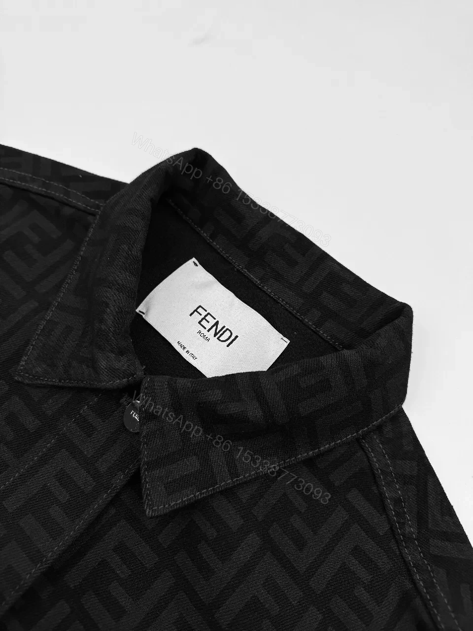 View 6 of Monogram Denim Jacket: Subtle Texture, Luxe Style, Modern Fit