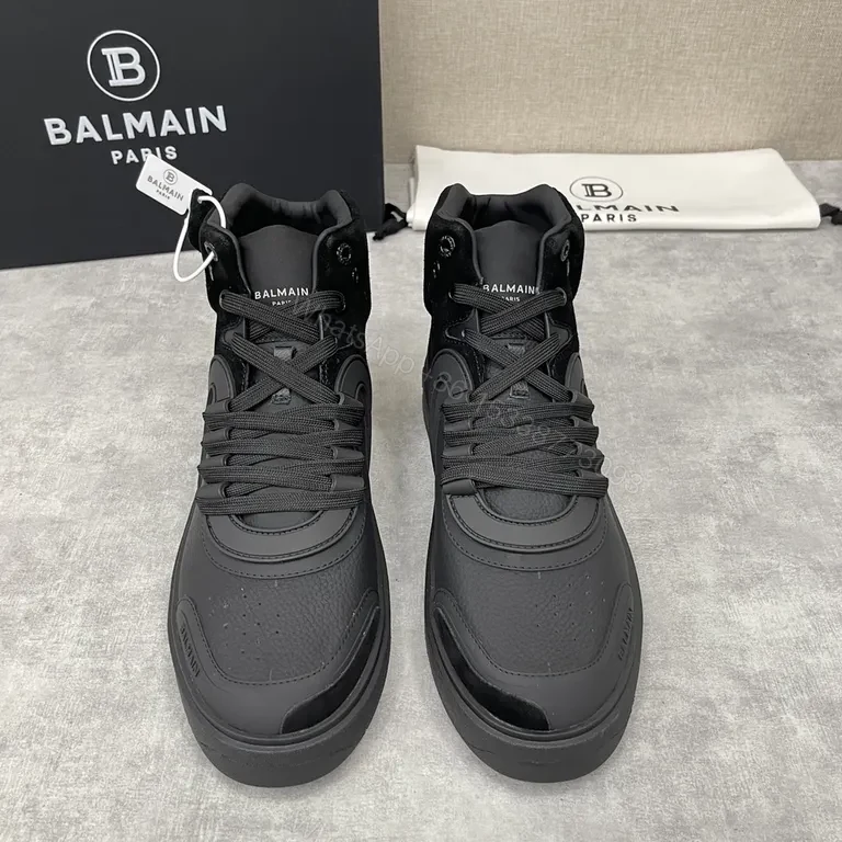 View 4 of Monochrome Balmain High-Top: Premium Leather Sneaker