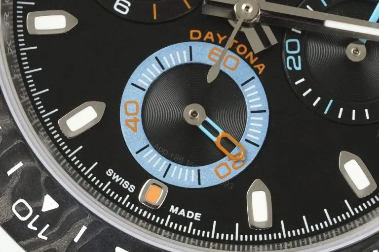 View 5 of Replica Rolex Daytona DiW Carbon Quartz Black Dial 40mm