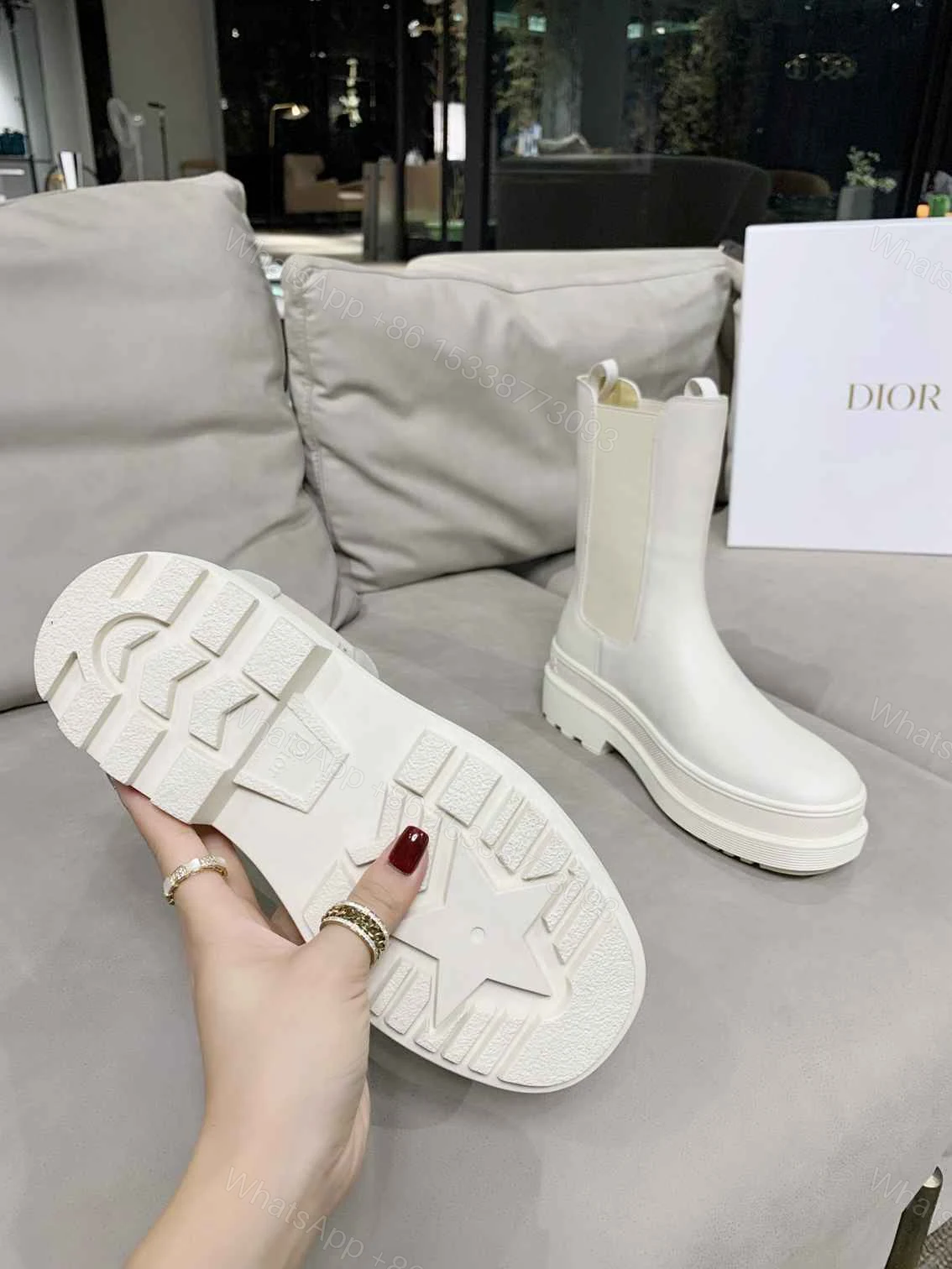 View 7 of DIOR TRIAL ANKLE BOOTS LEATHER WHITE