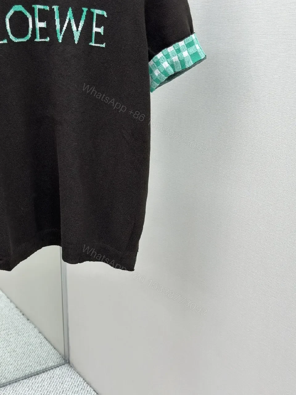 View 4 of Casual Luxe Knit Tee Dress with LOEWE Logo Embroidery