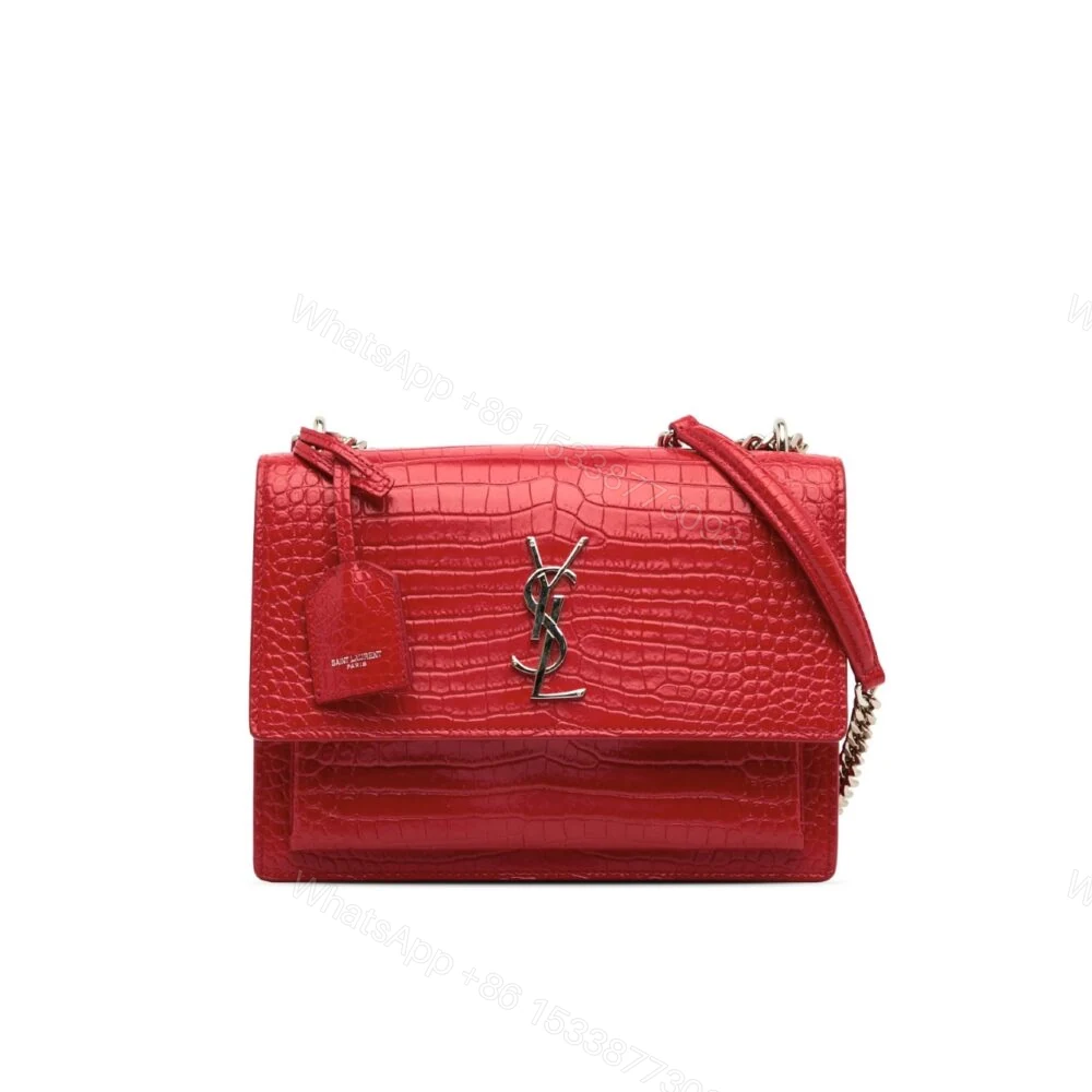 Saint Laurent Sunset Embossed Bag Red 22Cm — view 1