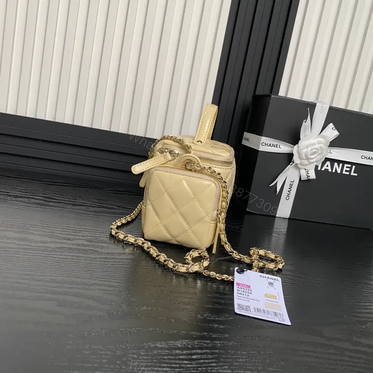 View 8 of Gold Quilted Chanel-Style Mini Bag â€” Crossbody Luxury Carry