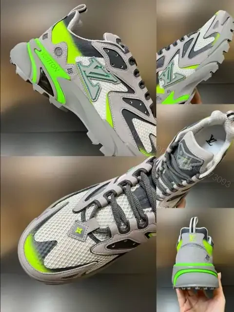 View 3 of LOUIS VUITTON RUNNER TATIC SNEAKERS IN GREY AND GREEN – LSVT348