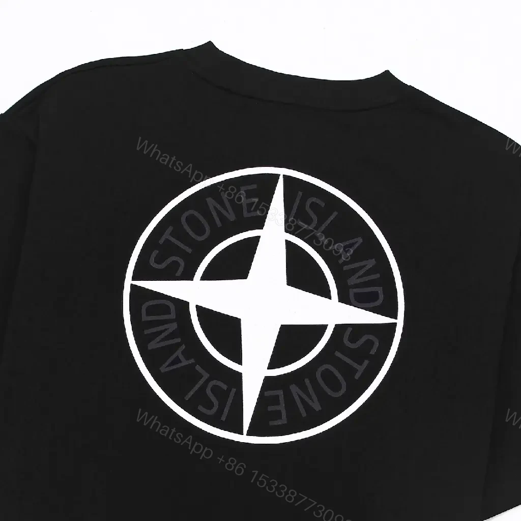 View 4 of Black Cotton Crest Tee — Minimalist, Modern Utility, SoftFeelTM