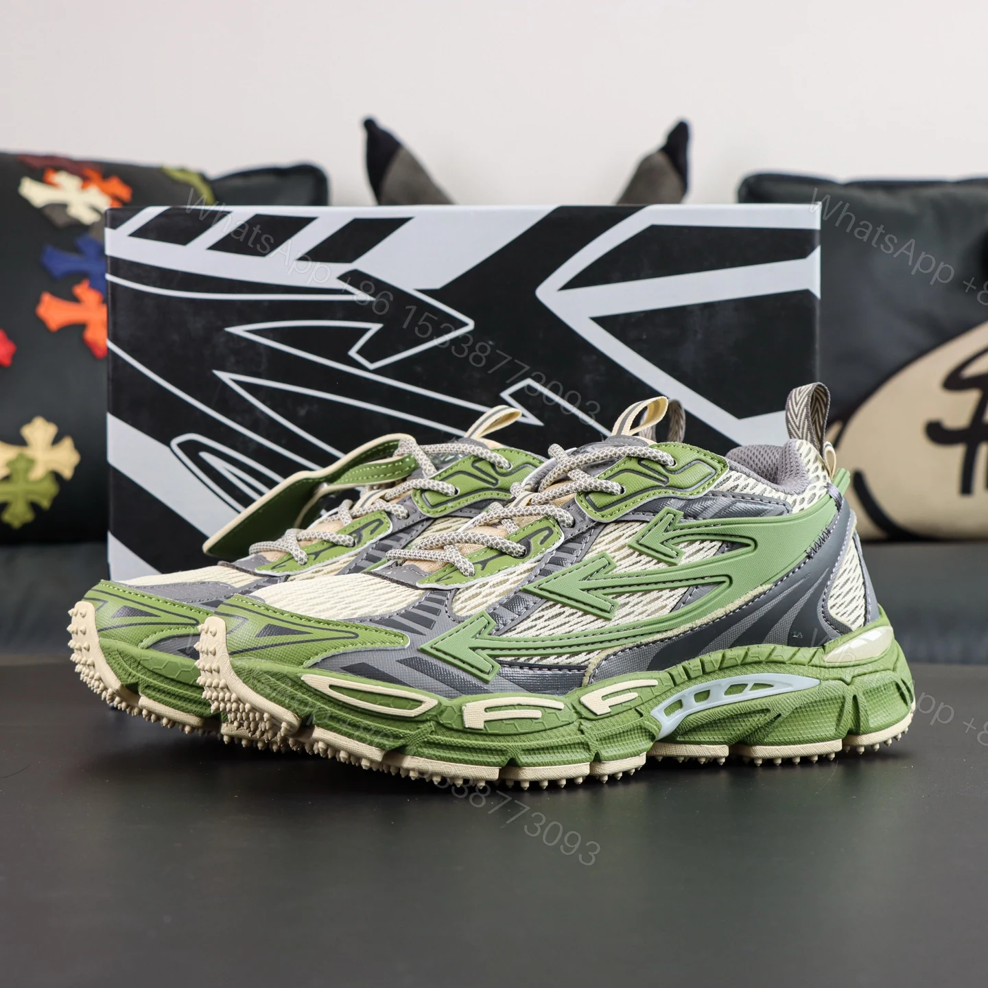 Off White Be Right Back Olive Grey Reps — view 1