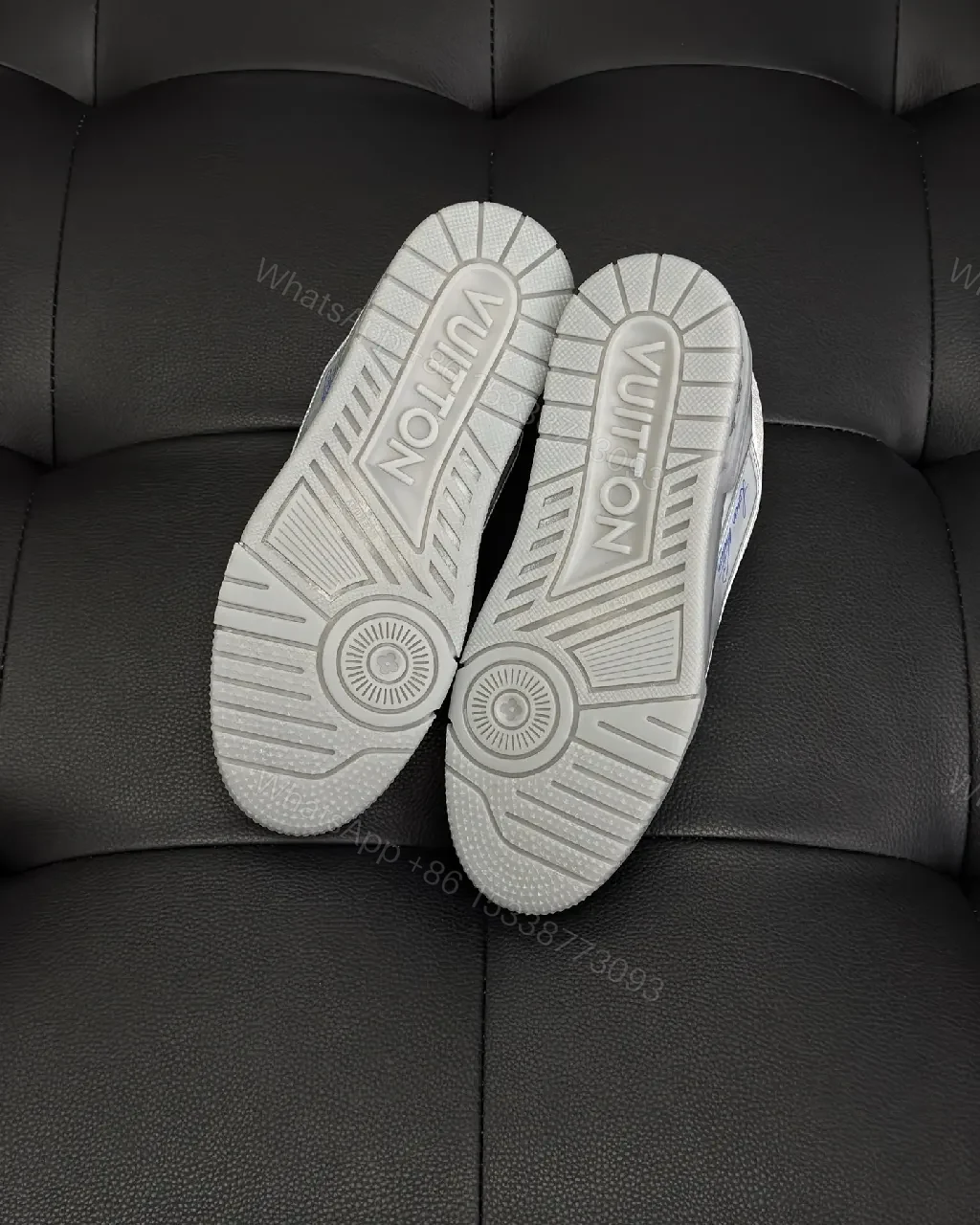 View 9 of White & Periwinkle Leather-Top Sneaker: Modern Comfort Style