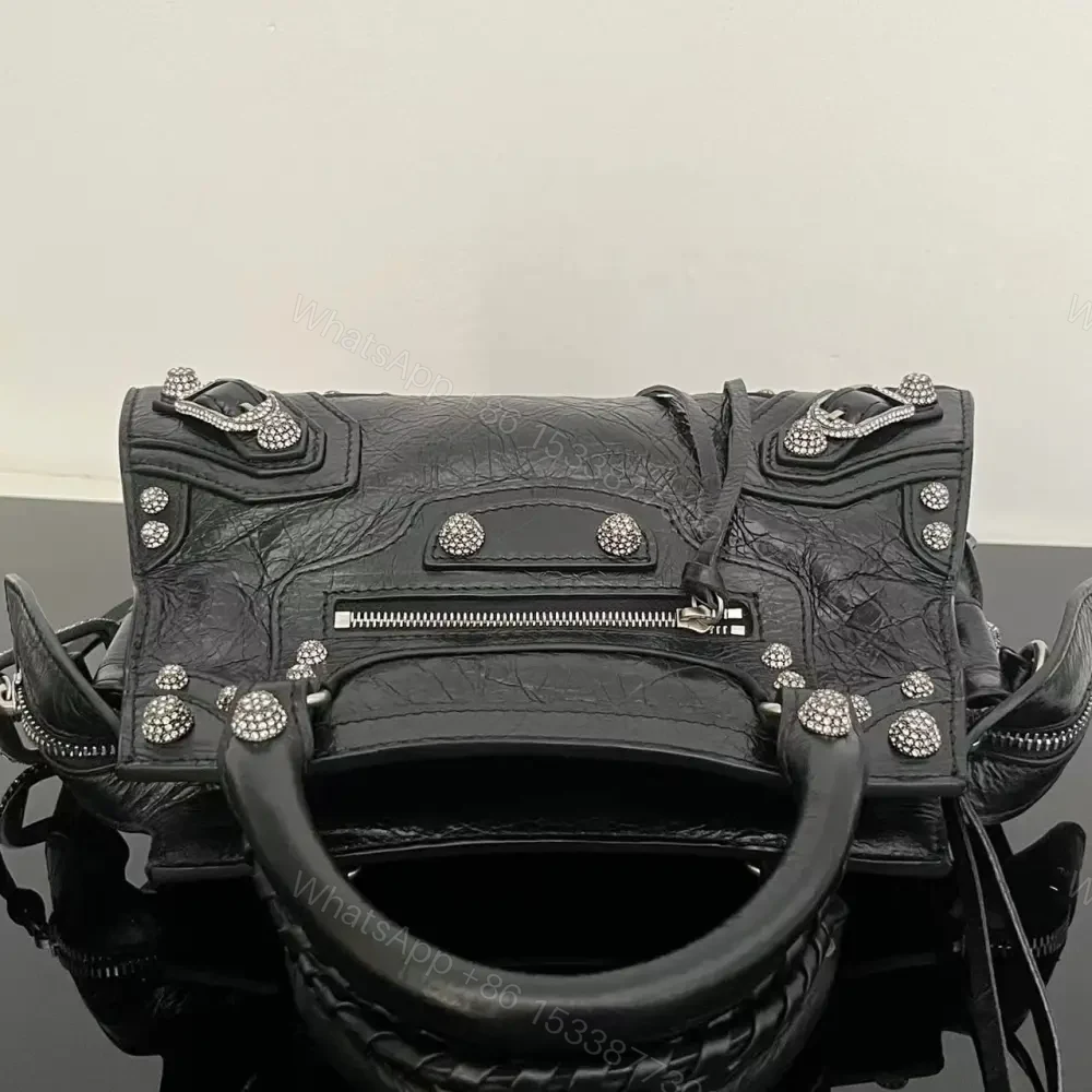 View 6 of 高仿Balenciaga*NeoCagole系列機車包黑色