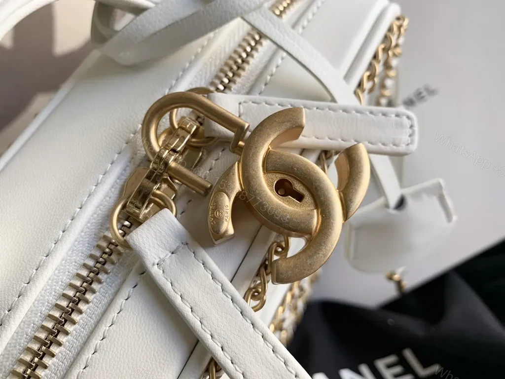 View 8 of Chanel-Style White Quilted Leather Crossbody: Timeless Luxury