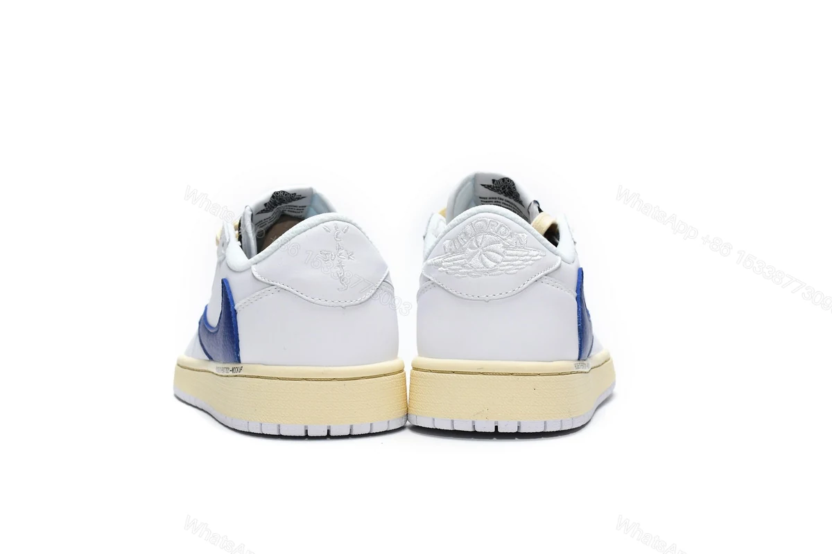 View 3 of Travis Scott x Air Jordan 1 Low White Blue DH68369-186
