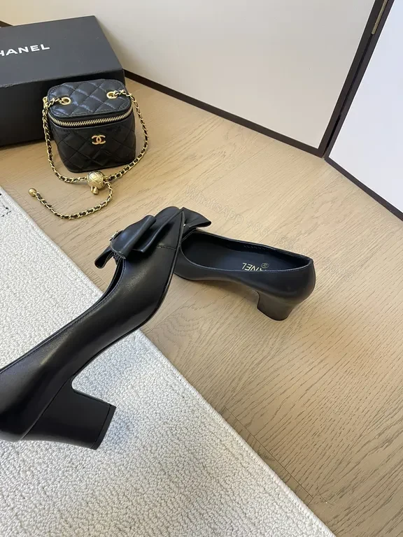 View 4 of Chanel-Inspired Luxury Ballet Flats with Signature Bow