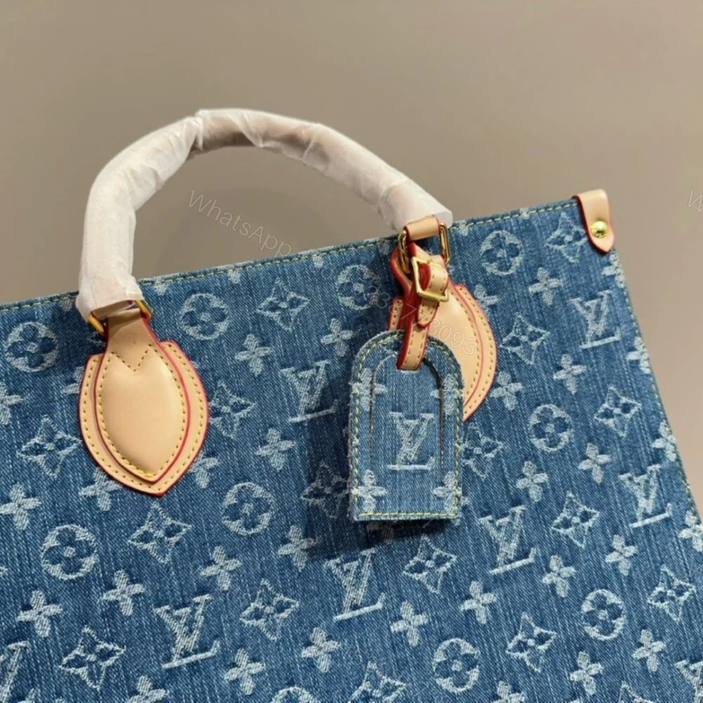 View 4 of Louis Vuitton New LV Remix Onthego MM Denim Blue 35Cm M46871