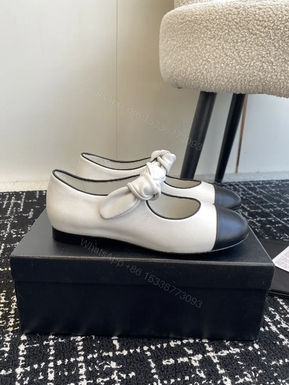View 6 of Two-Tone Knot Ballet Flats - Comfort Luxe Everydaywear