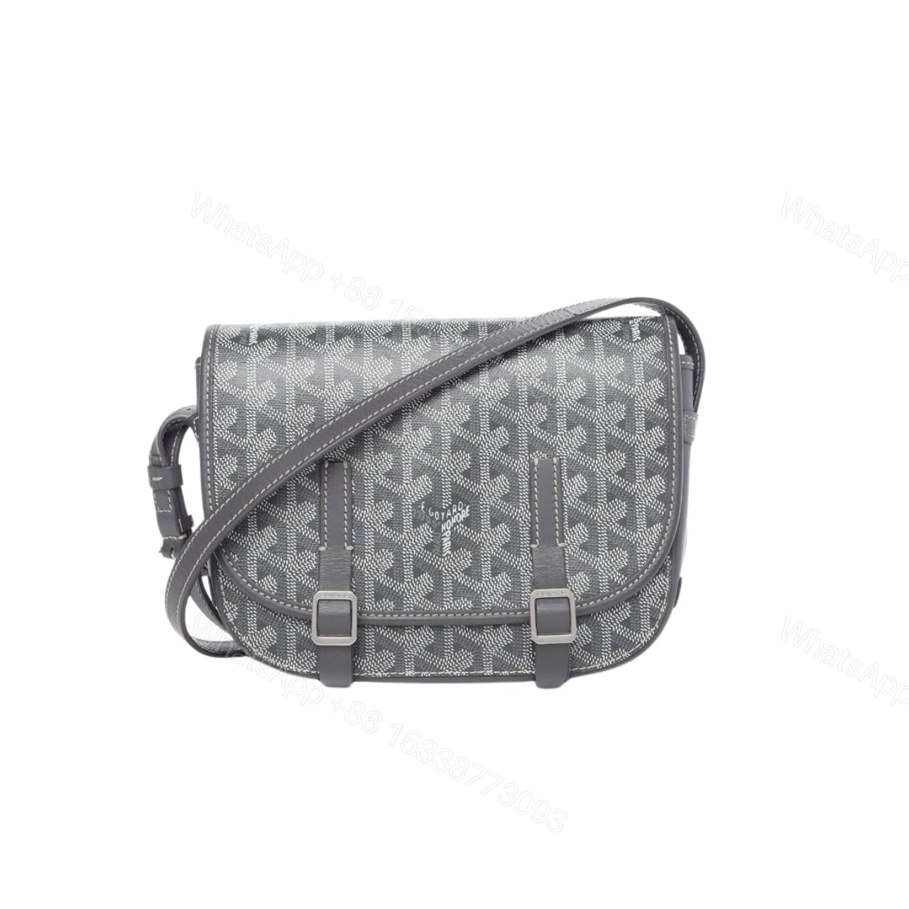 GOYARD GOYARDINE BELVEDERE PM MESSENGER BAG GREY 21CM — view 1