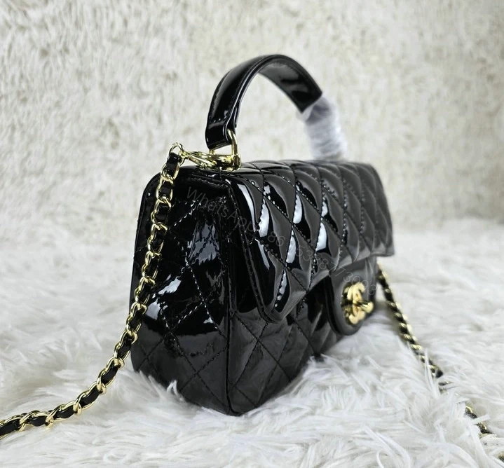 View 2 of Chanel Classic Flap Bag With Top Handle Black A98765