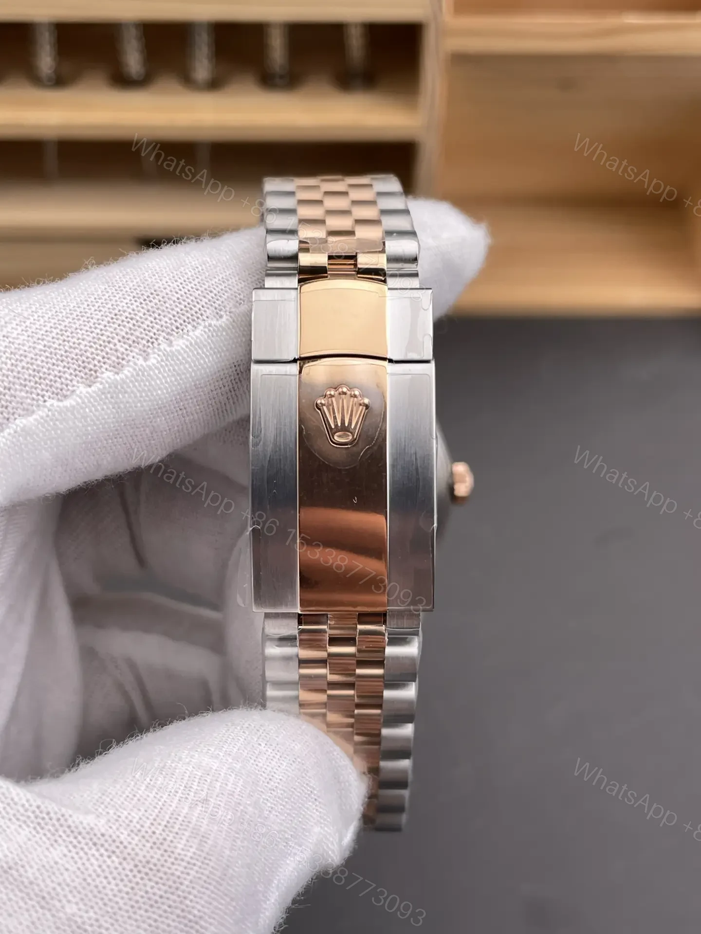 View 8 of Rolex Datejust 31 Stainless Steel Rose Gold Diamond Grey – Roman Jubilee 278381RBR-0030