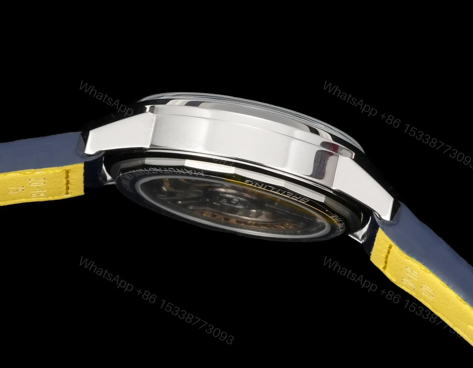View 7 of Breitling Top Time B31 Blue Replica Leather Strap 38MM Premium BRE-TOP-B31-38-GRN-LTH
