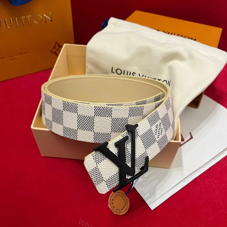 View 4 of Patterned Canvas Belt: Modern Luxury with LV Buckle, All-Day Comfort