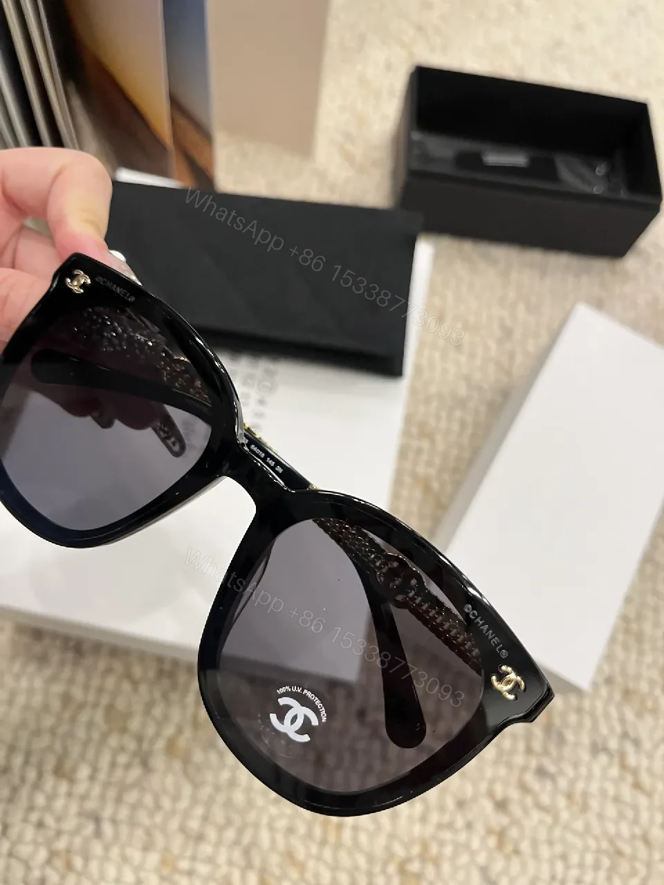 View 6 of Cat Eye Sunglasses - Acetate/Metal, Bold Luxe, Signature Detailing, Sunglasses