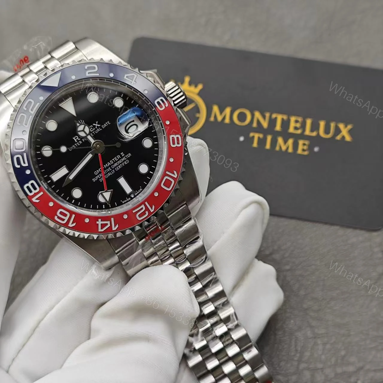 View 10 of Swiss Clone Replica Rolex GMT Master PEPSI Jubilee