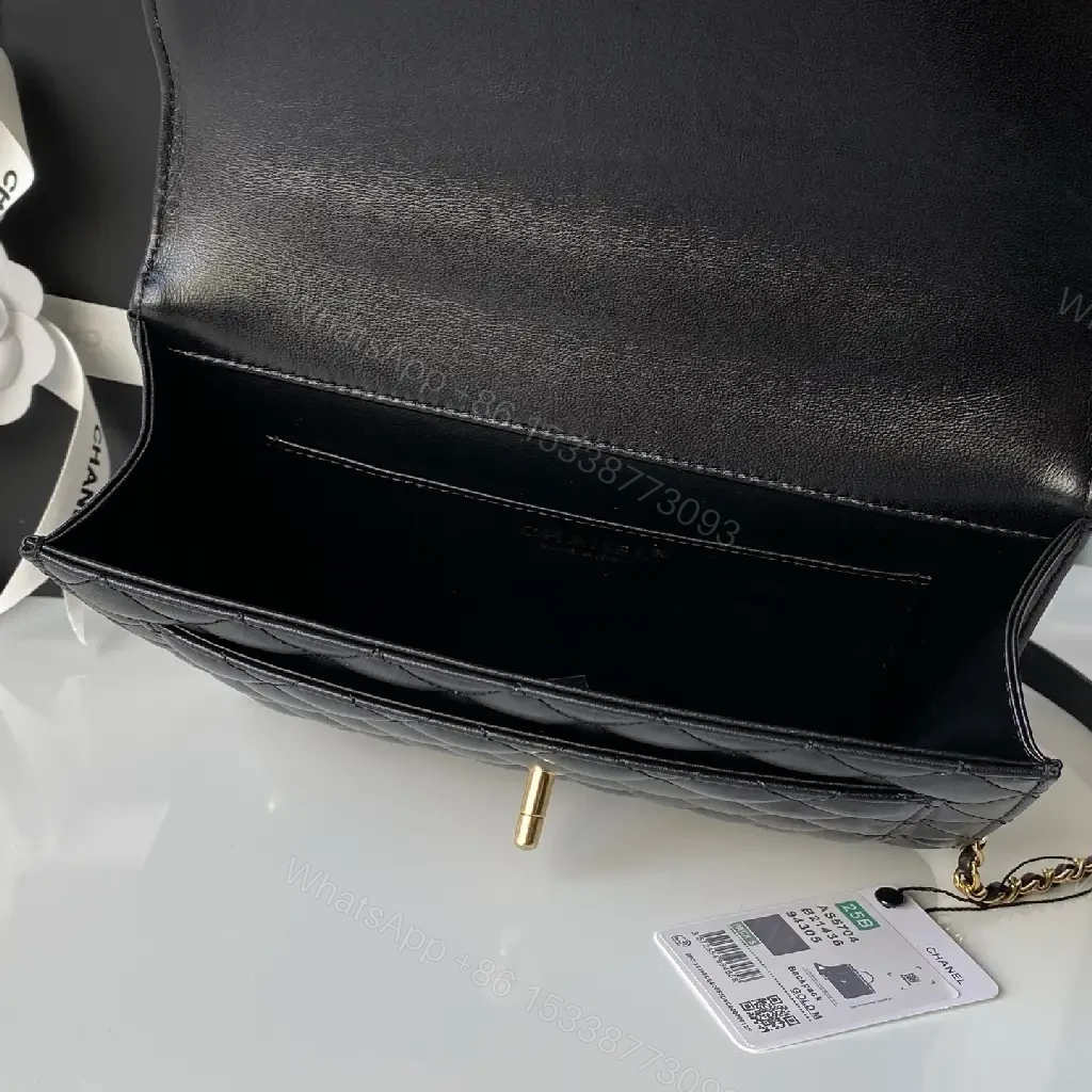 View 5 of Quilted Calfskin Bag with Gold Chain - Classic Chic