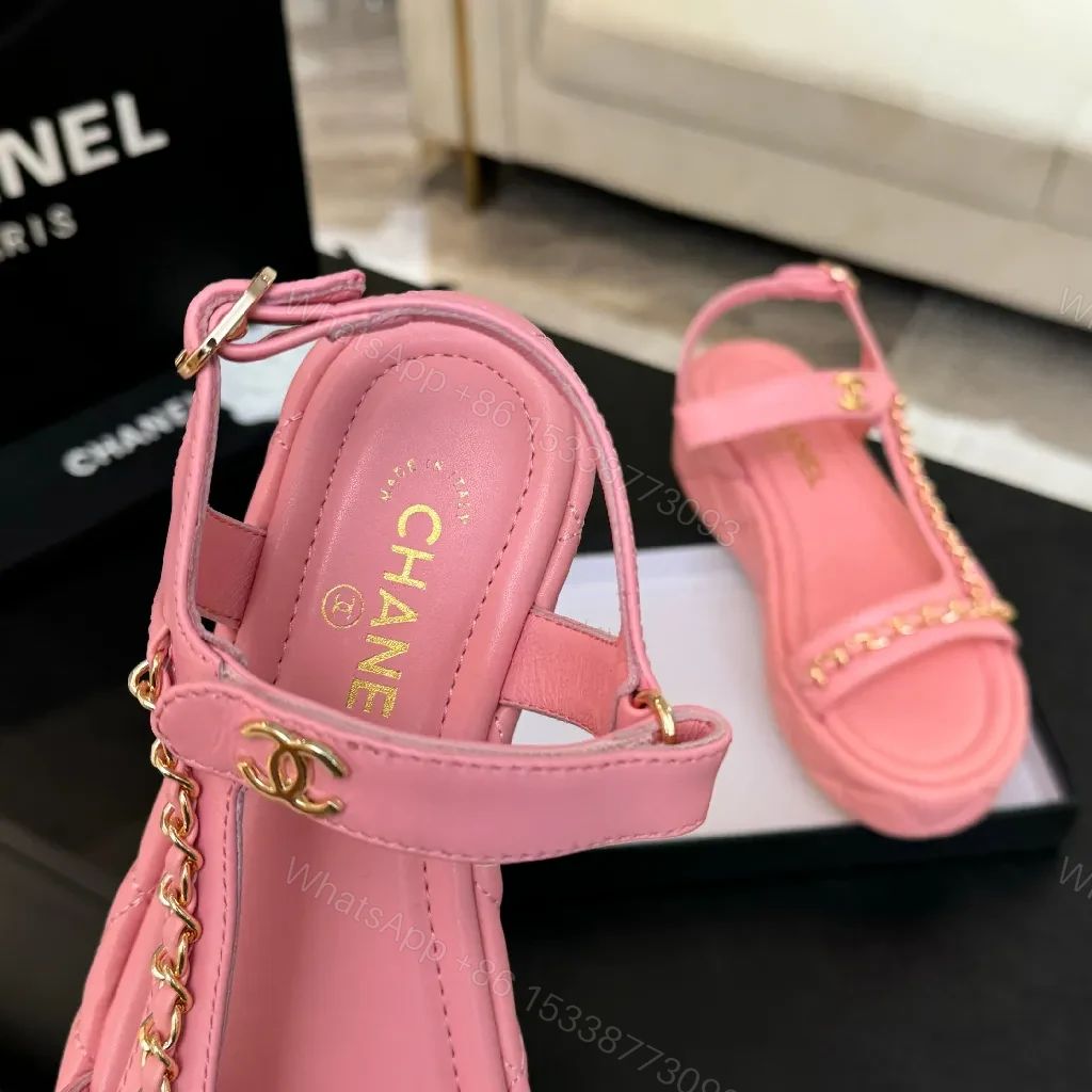 View 9 of Pretty in Pink Sandals: Leather, Gold-Hardware Chic Flats