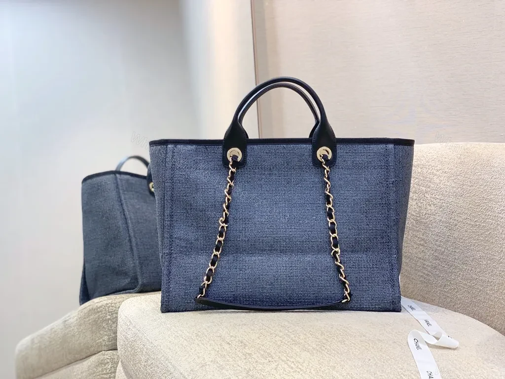 View 4 of Chanel-Inspired Denim Tote: Luxe Everyday Carry Bag