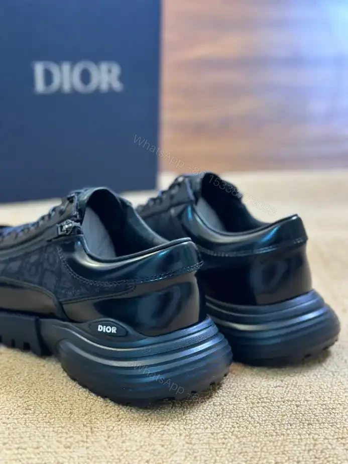 View 4 of DIOR COMBAT DERBY SHOES BLACK POLISHED CALFSKIN AND BLACK OBLIQUE JACQUARD – CD197